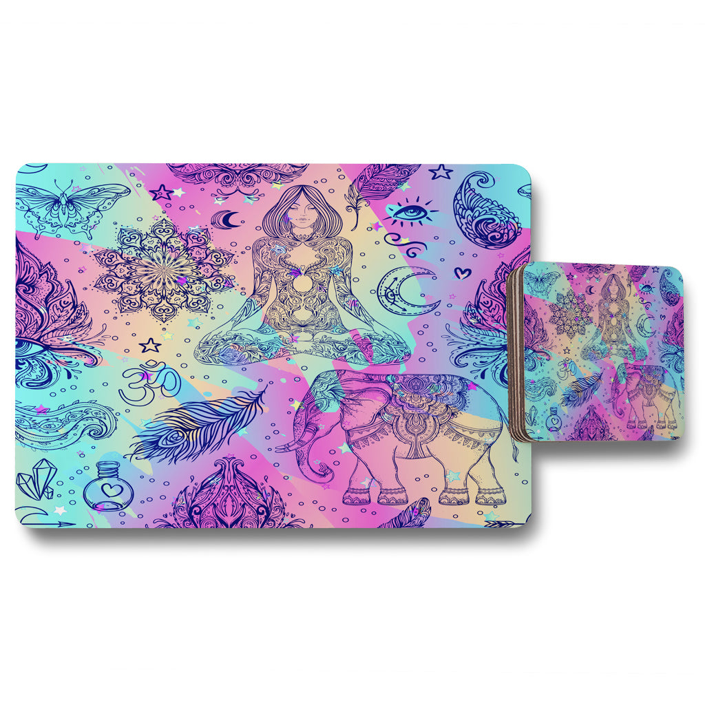 New Product Colorful rainbow (Placemat & Coaster Set)  - Andrew Lee Home and Living