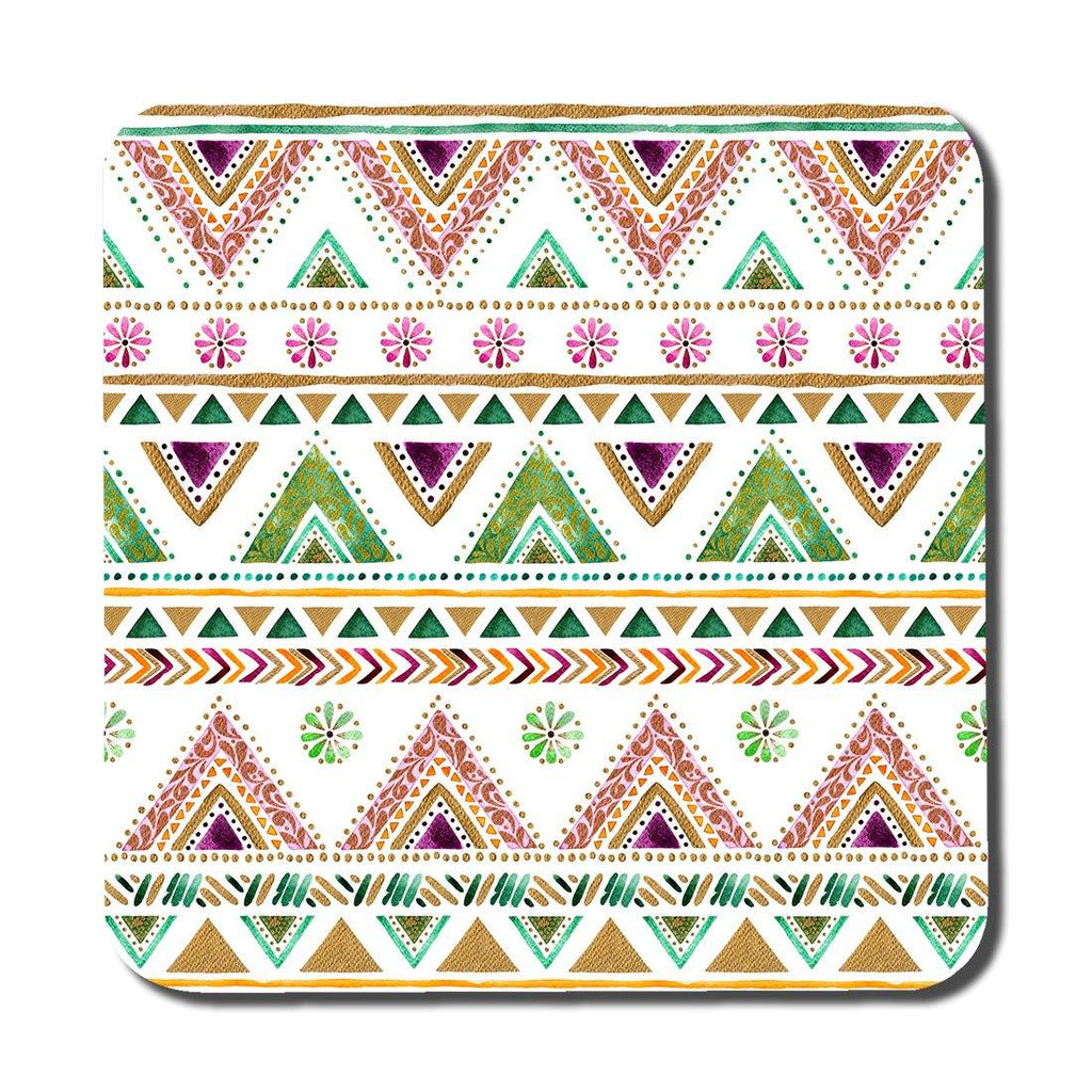 Colorful Striped gold style triangles (Coaster) - Andrew Lee Home and Living