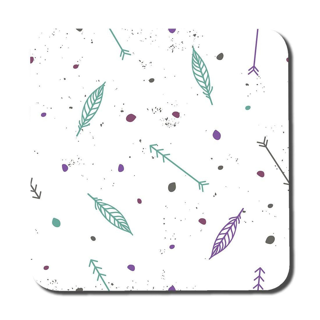 Cute cartoon pattern with feathers and arrows in boho style (Coaster) - Andrew Lee Home and Living