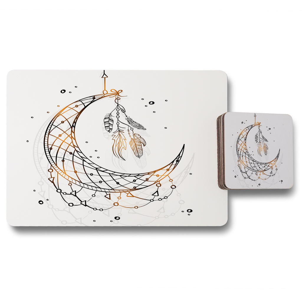 New Product Dream Catcher with Crescent Moon (Placemat & Coaster Set)  - Andrew Lee Home and Living