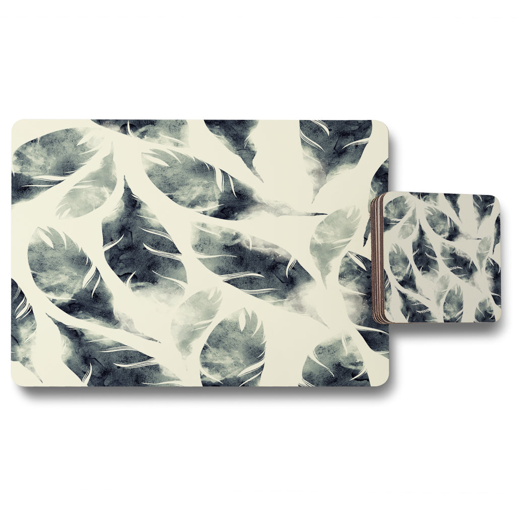 New Product Feathers (Placemat & Coaster Set)  - Andrew Lee Home and Living