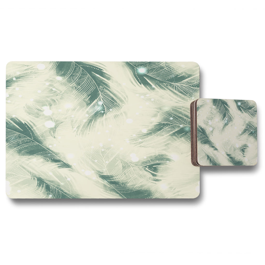 New Product Feathers with decorative ornaments (Placemat & Coaster Set)  - Andrew Lee Home and Living