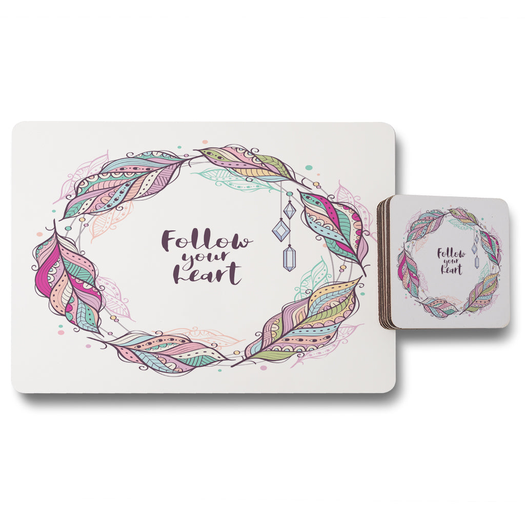 New Product Follow your heart (Placemat & Coaster Set)  - Andrew Lee Home and Living