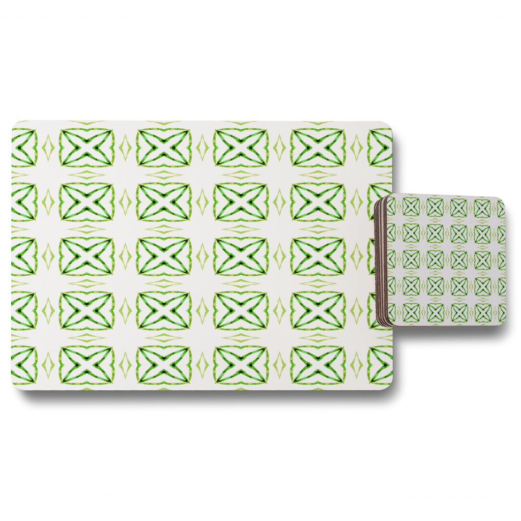 New Product Green extraordinary boho chic summer design (Placemat & Coaster Set)  - Andrew Lee Home and Living