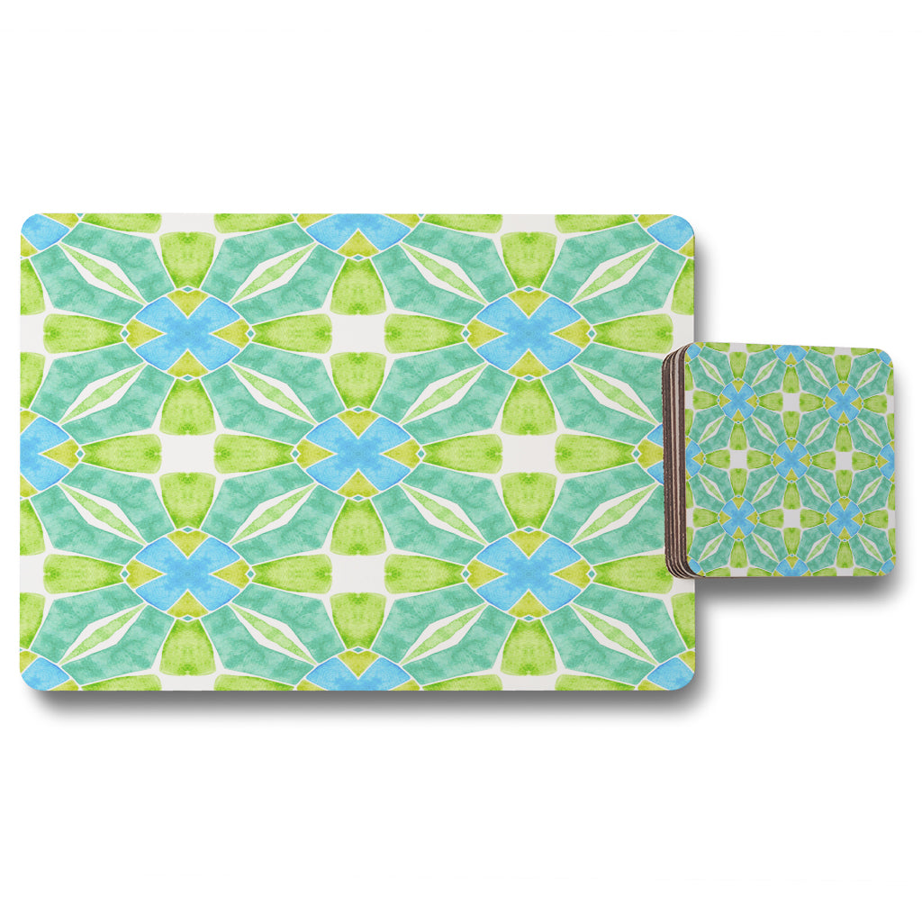New Product Green optimal boho chic (Placemat & Coaster Set)  - Andrew Lee Home and Living