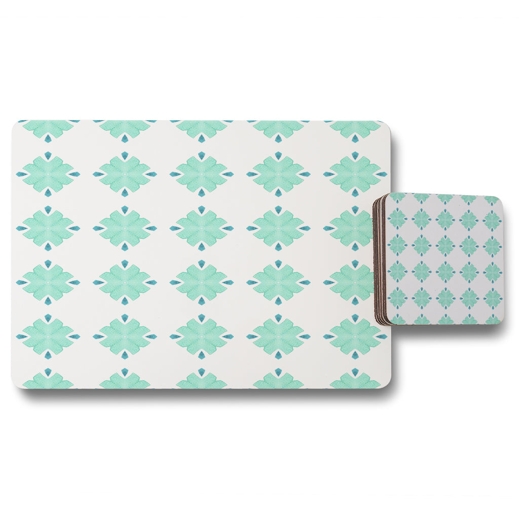 New Product Green uncommon boho chic summer design (Placemat & Coaster Set)  - Andrew Lee Home and Living