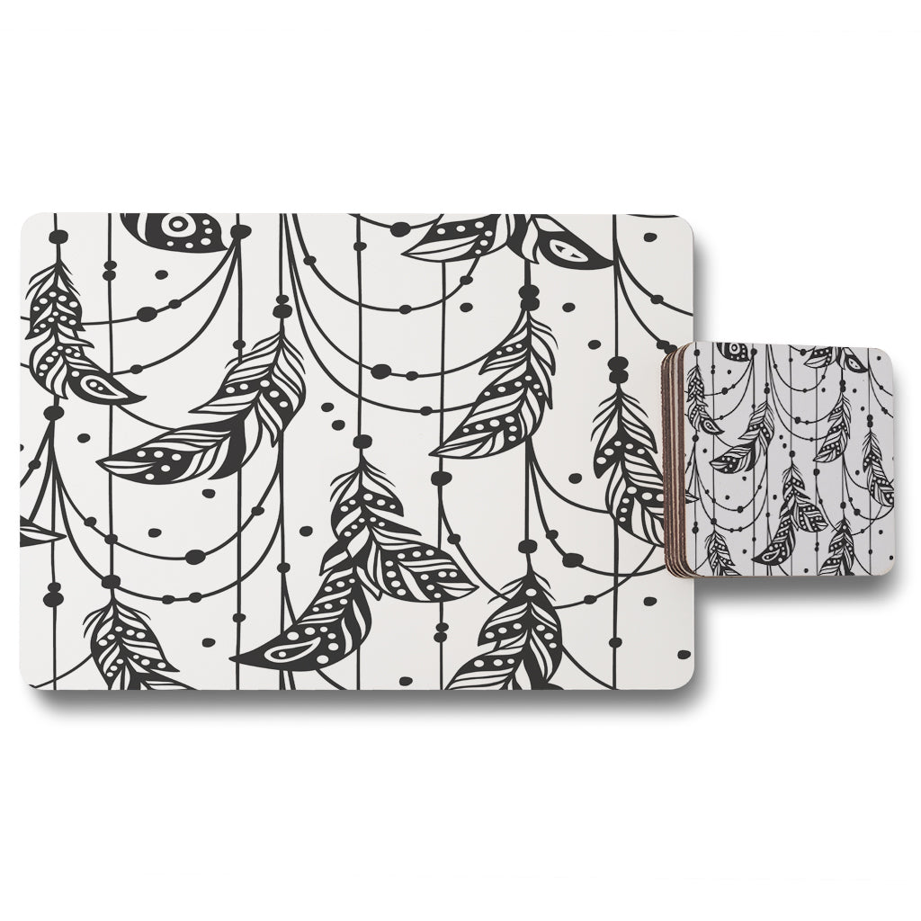 New Product Hand drawn Bohemian chic style (Placemat & Coaster Set)  - Andrew Lee Home and Living