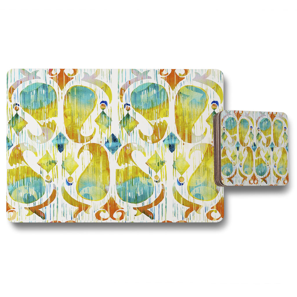 New Product Ikat vibrant (Placemat & Coaster Set)  - Andrew Lee Home and Living