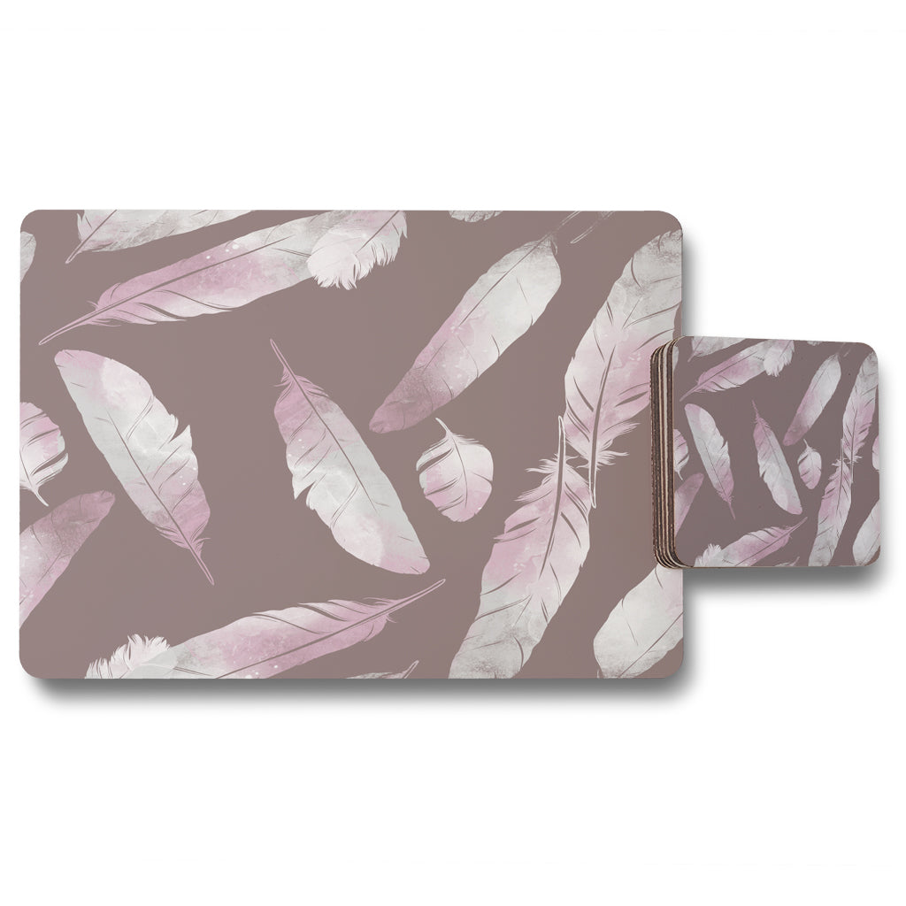 New Product Imprints bird feathers (Placemat & Coaster Set)  - Andrew Lee Home and Living