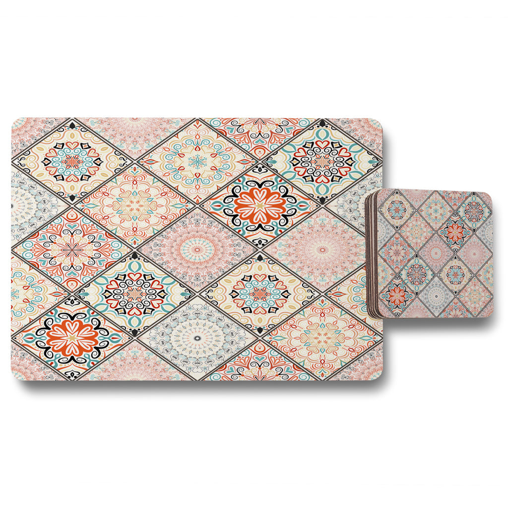 New Product Luxury oriental tile (Placemat & Coaster Set)  - Andrew Lee Home and Living