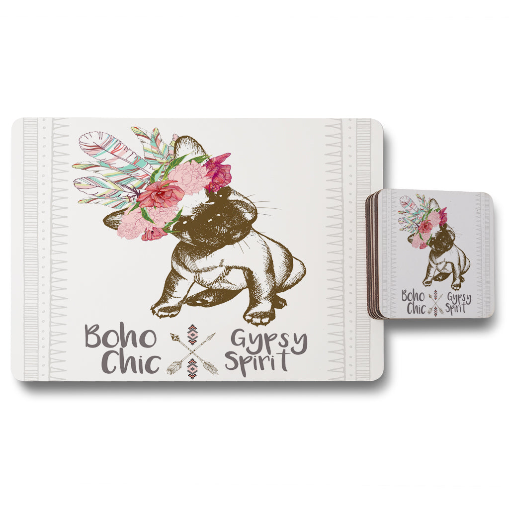 New Product portrait of french bulldog puppy (Placemat & Coaster Set)  - Andrew Lee Home and Living
