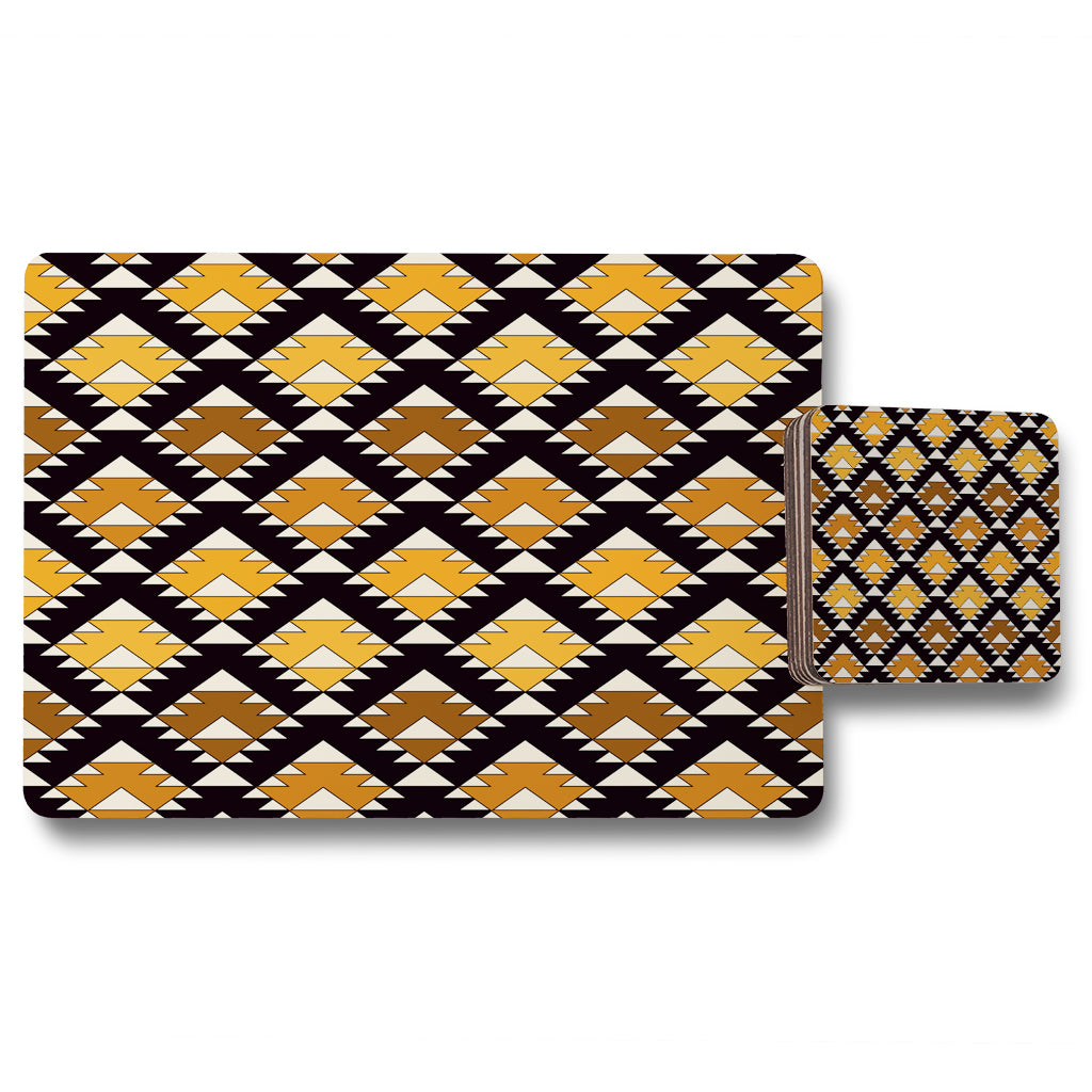 New Product Repeated triangles geometric background (Placemat & Coaster Set)  - Andrew Lee Home and Living