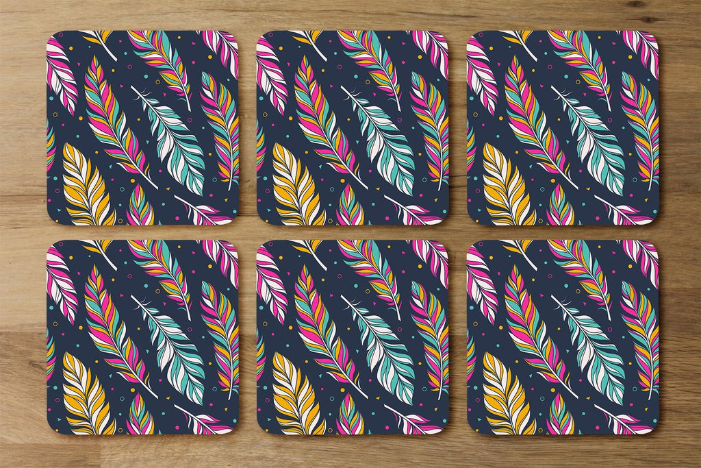 Retro color feathers (Coaster) - Andrew Lee Home and Living