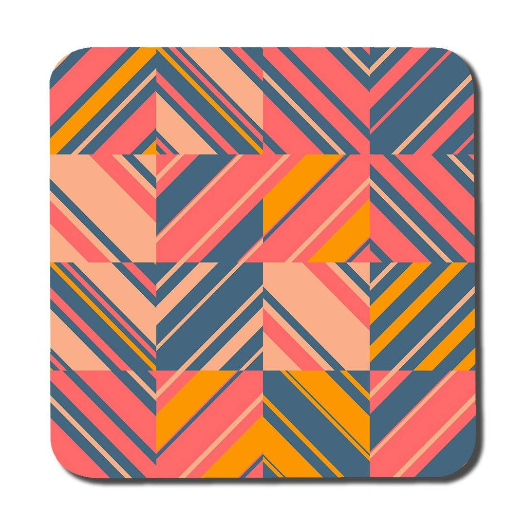 Striped bright geometric pattern (Coaster) - Andrew Lee Home and Living