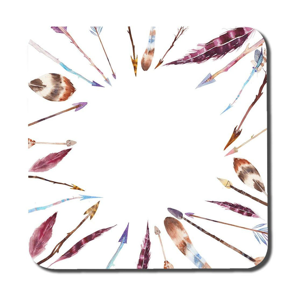 Watercolor boho chic with feathers and arrows (Coaster) - Andrew Lee Home and Living