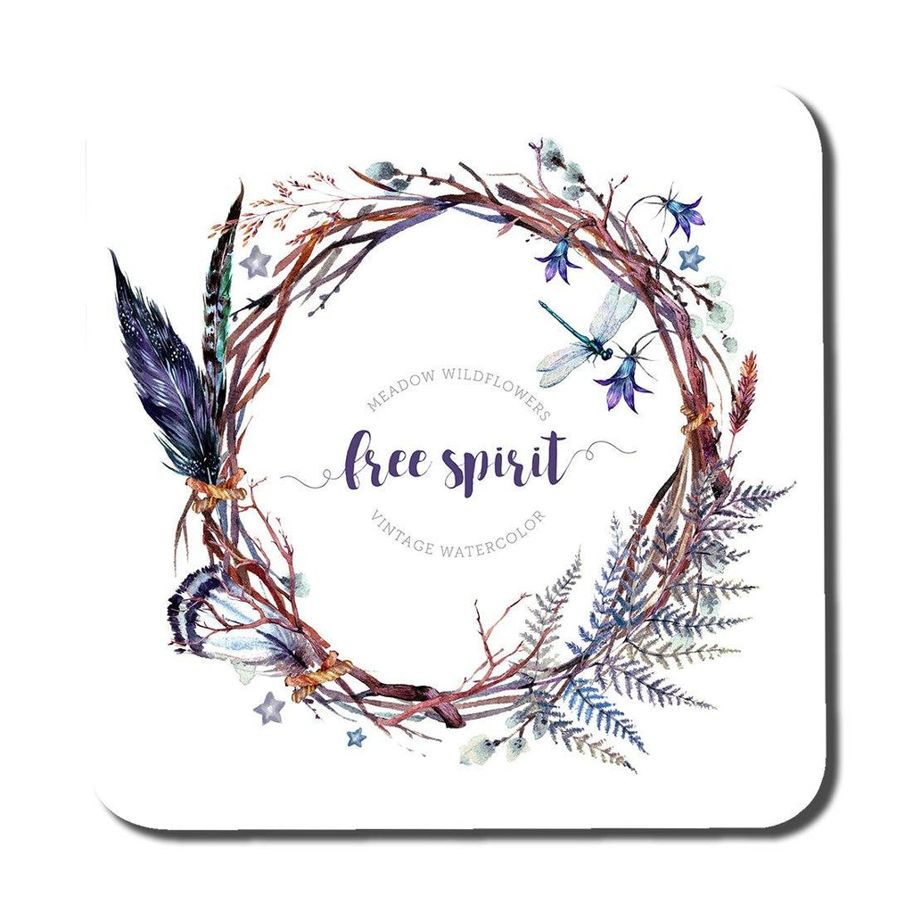 Watercolor Boho wreath (Coaster) - Andrew Lee Home and Living