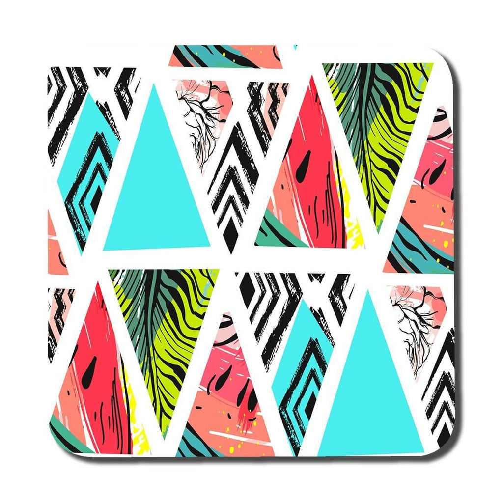 Aztec and tropical palm leaves (Coaster) - Andrew Lee Home and Living
