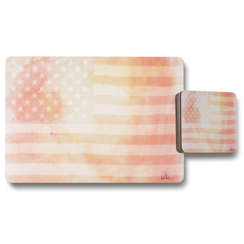 American Flag Subtle (Placemat & Coaster Set) - Andrew Lee Home and Living