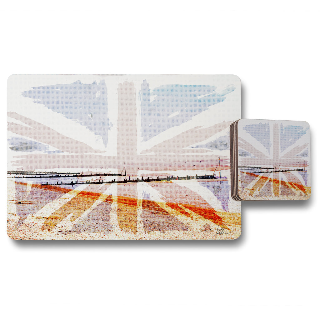 New Product Union jack beach (Placemat & Coaster Set)  - Andrew Lee Home and Living