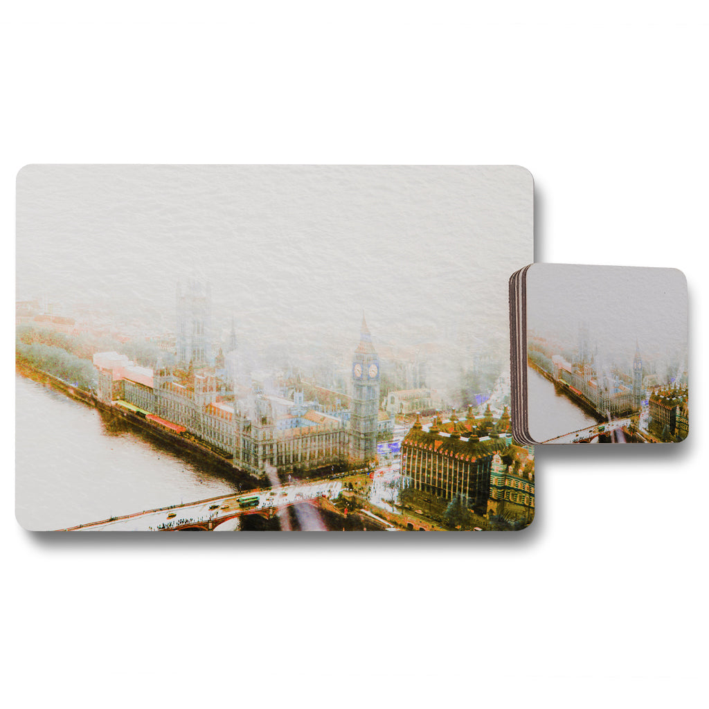 New Product BIG BEN IN THE MIST (Placemat & Coaster Set)  - Andrew Lee Home and Living