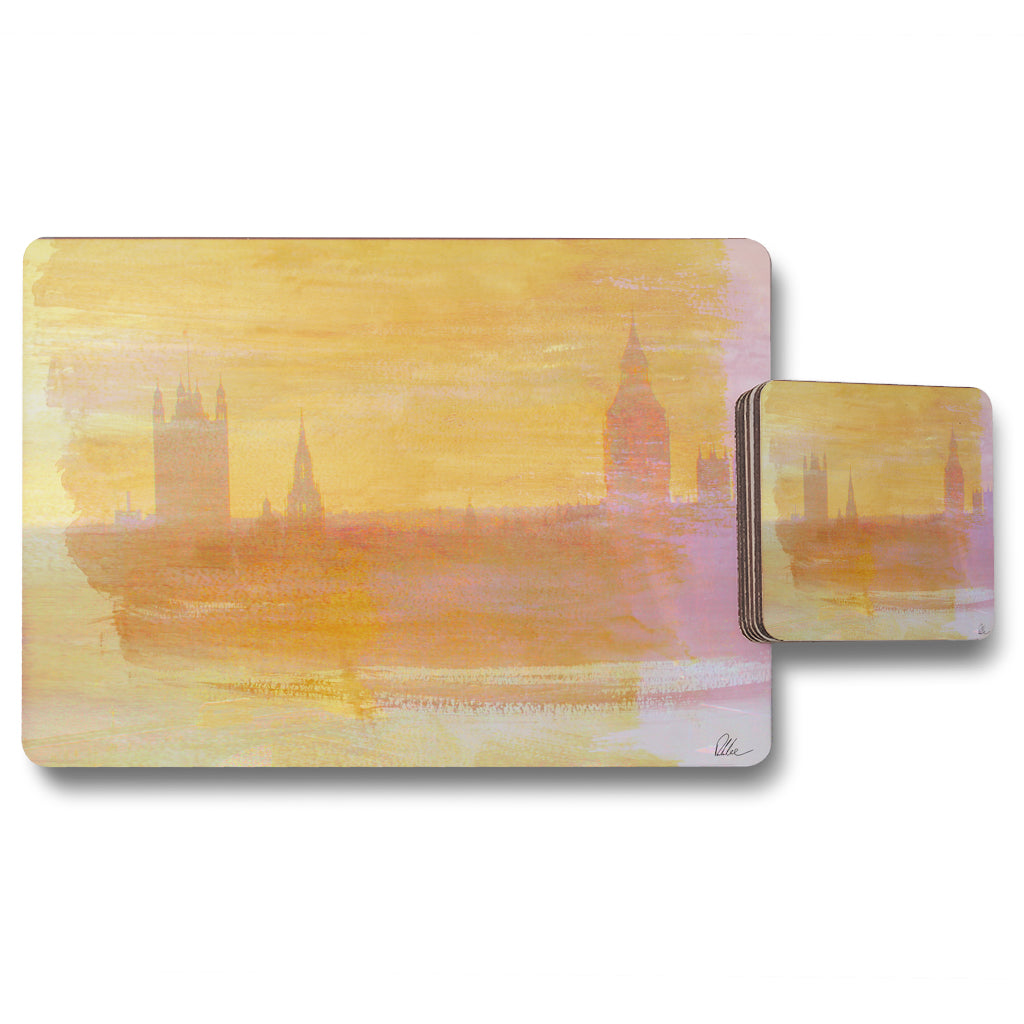New Product BIGBEN yellow MIST (Placemat & Coaster Set)  - Andrew Lee Home and Living