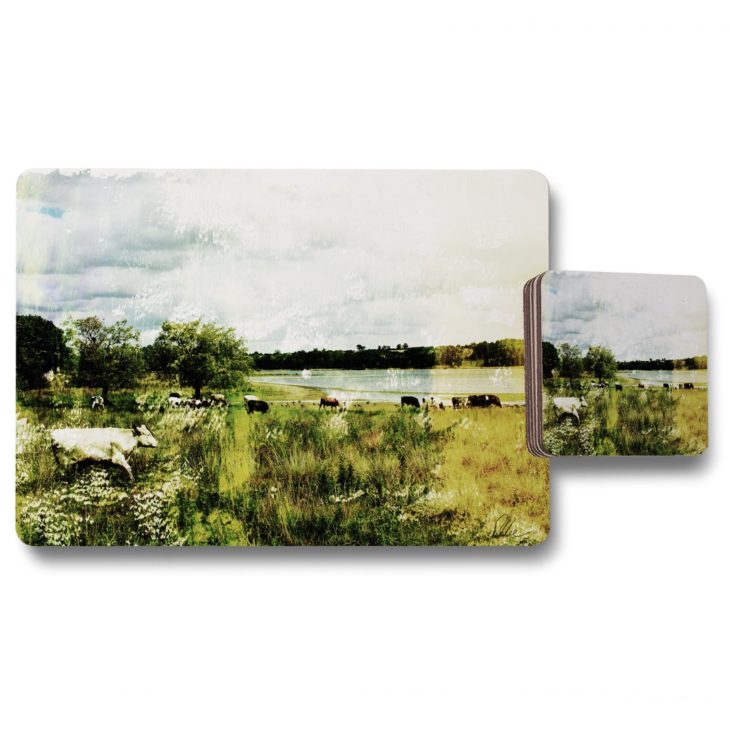 New Product Vintage Cow (Placemat & Coaster Set)  - Andrew Lee Home and Living