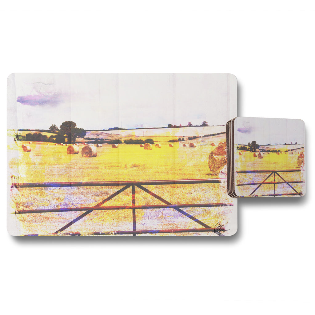 New Product Hay bale (Placemat & Coaster Set)  - Andrew Lee Home and Living