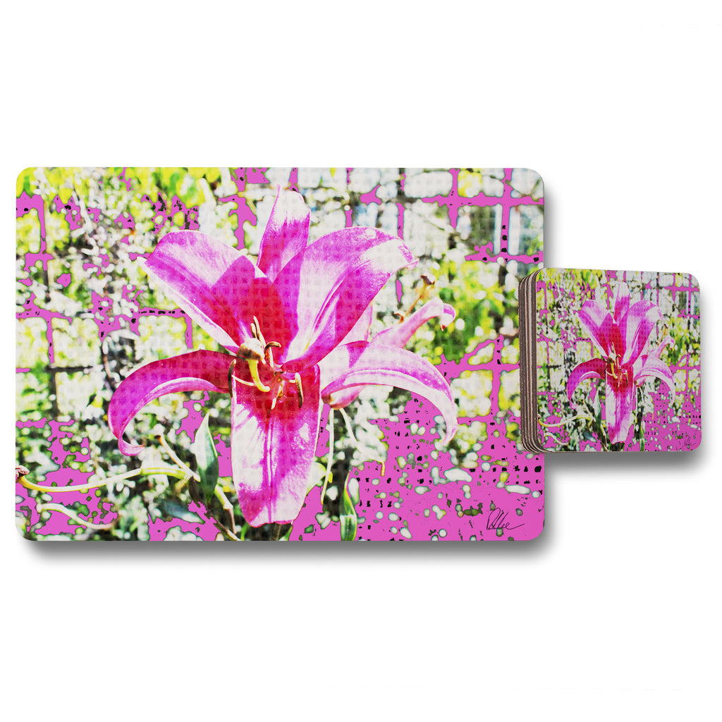 New Product Pink flower (Placemat & Coaster Set)  - Andrew Lee Home and Living