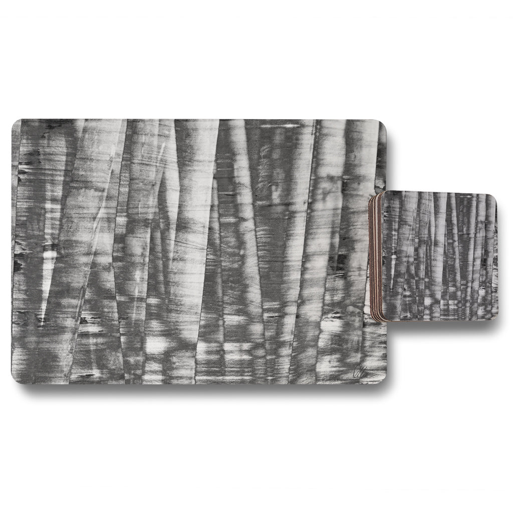 New Product Black and white bamboo (Placemat & Coaster Set)  - Andrew Lee Home and Living