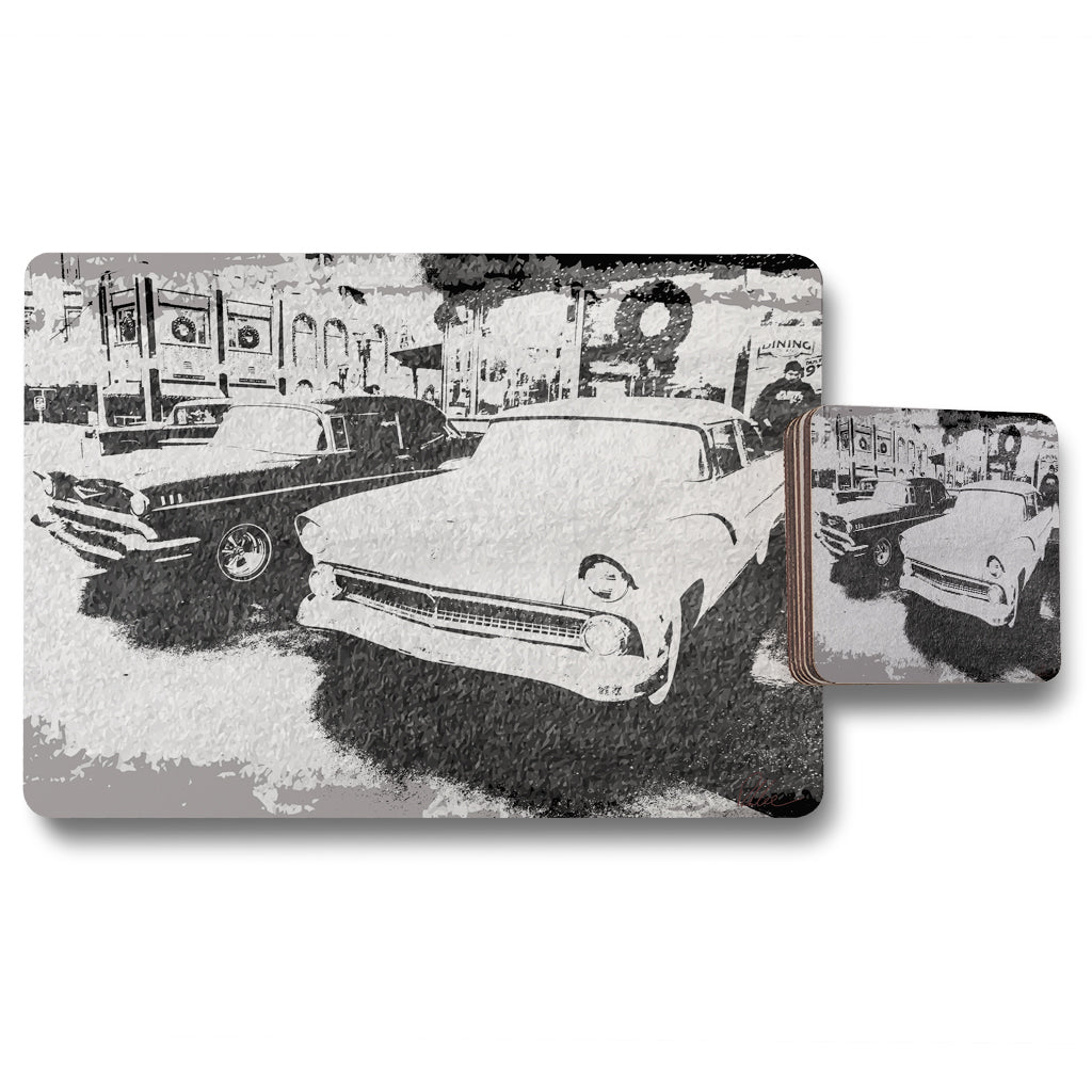New Product Cool cars satin silver (Placemat & Coaster Set)  - Andrew Lee Home and Living