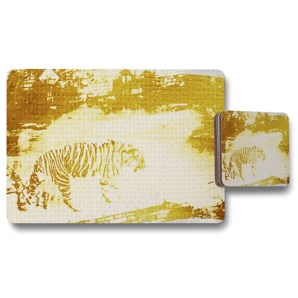 New Product golden Tiger (Placemat & Coaster Set)  - Andrew Lee Home and Living