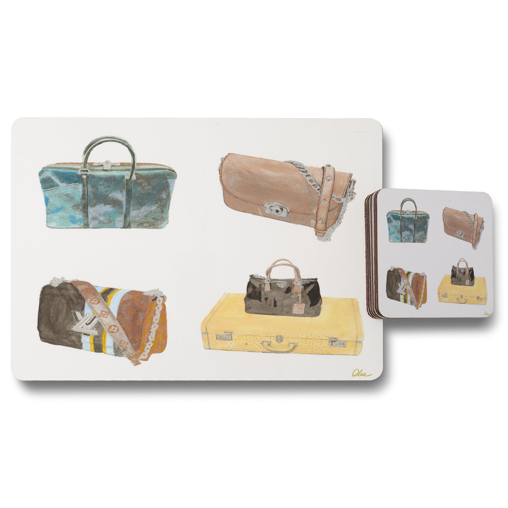 New Product Handbag collage (Placemat & Coaster Set)  - Andrew Lee Home and Living
