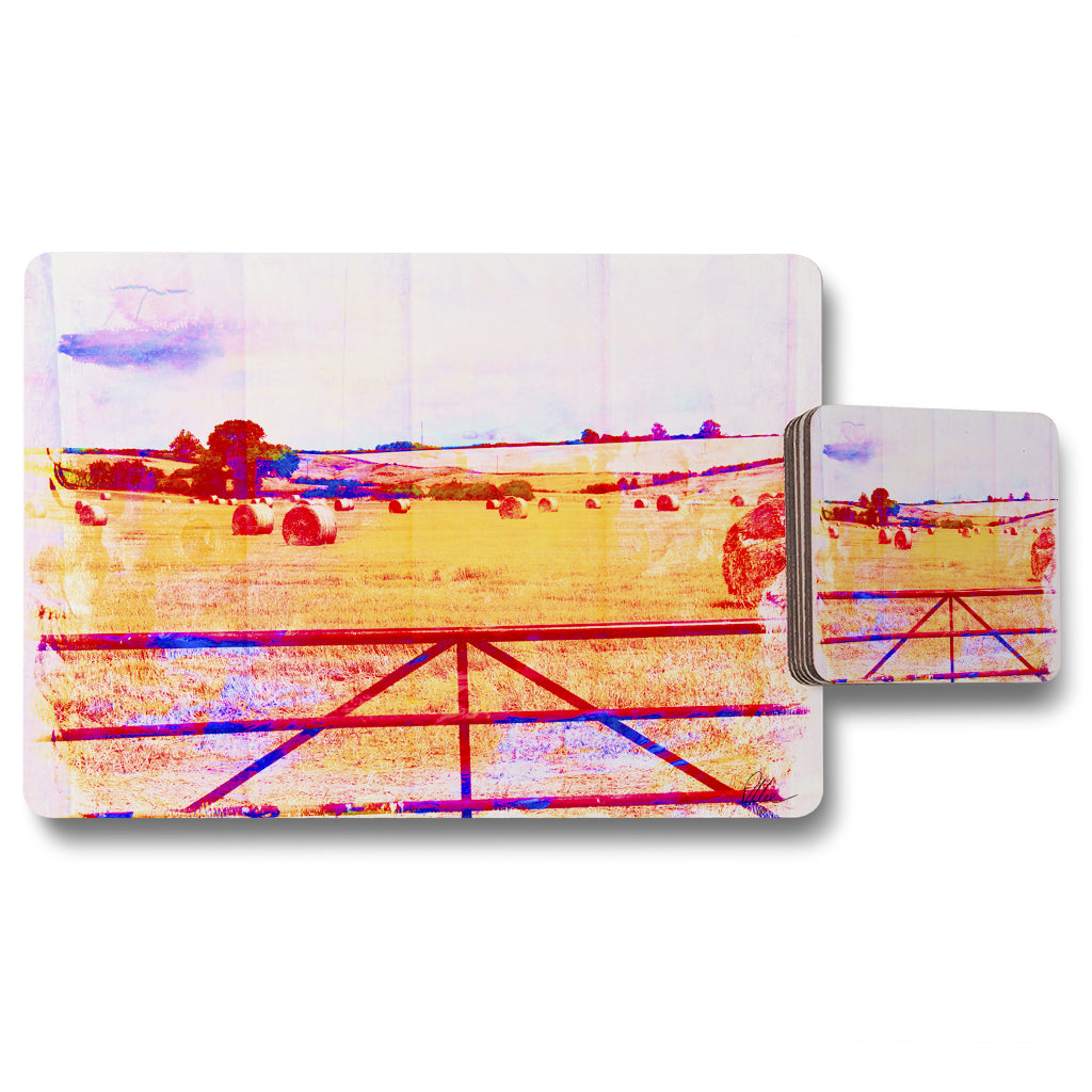 New Product Hay bale Vibe (Placemat & Coaster Set)  - Andrew Lee Home and Living