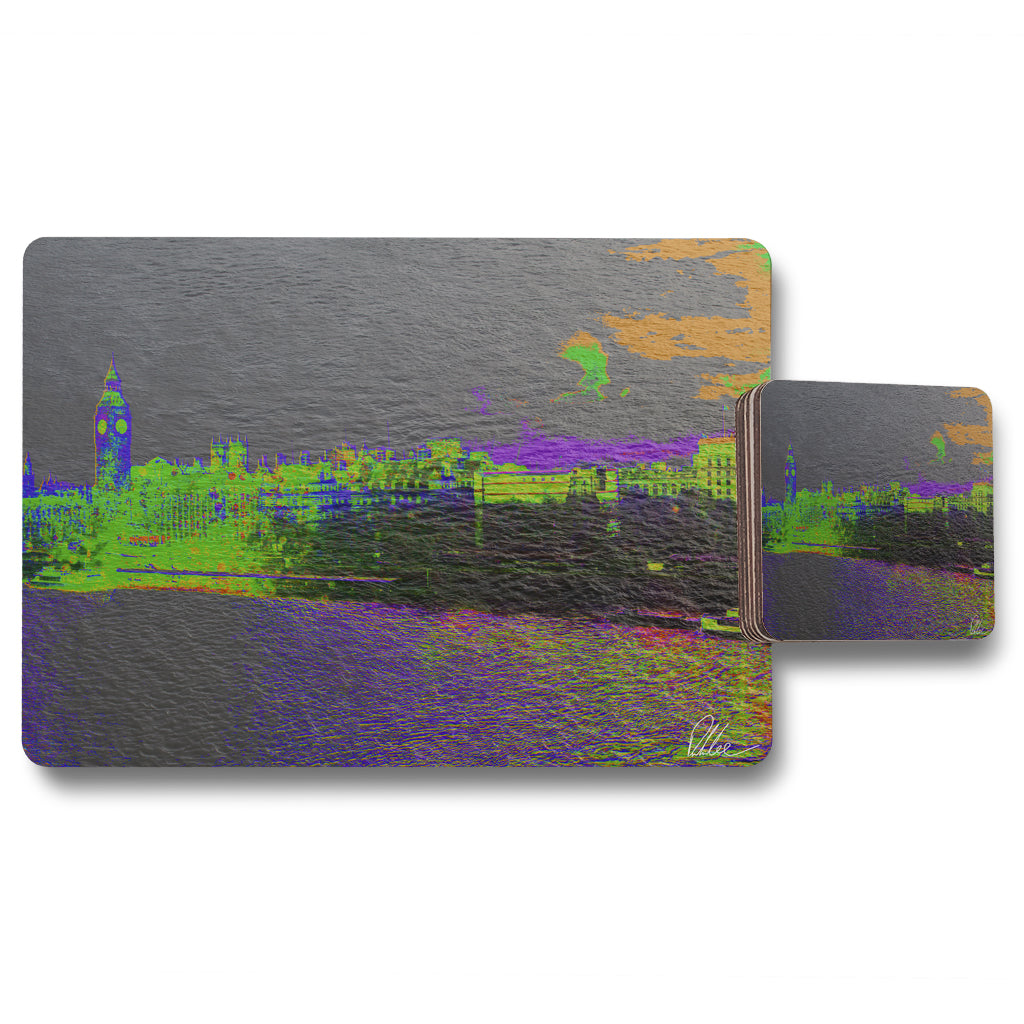 New Product landscape london green (Placemat & Coaster Set)  - Andrew Lee Home and Living