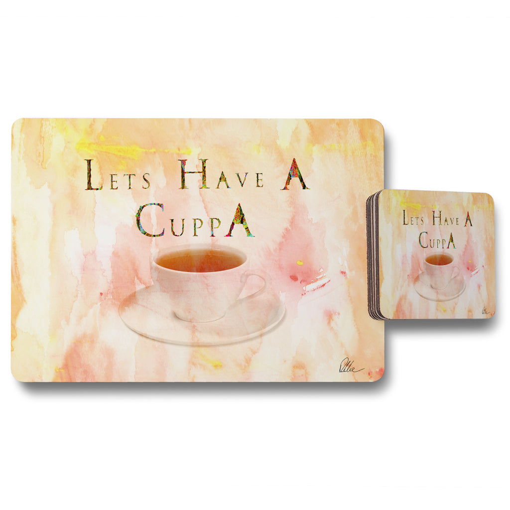 New Product LETS HAVE A CUPPA (Placemat & Coaster Set)  - Andrew Lee Home and Living