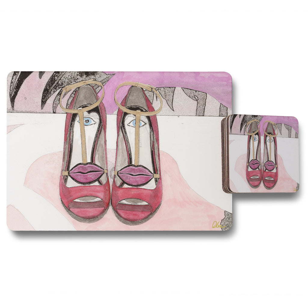 New Product Lips shoes (Placemat & Coaster Set)  - Andrew Lee Home and Living