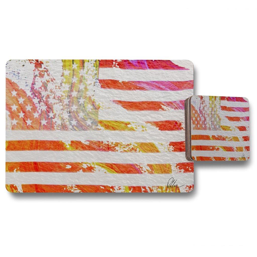 American Flag Flare (Placemat & Coaster Set) - Andrew Lee Home and Living
