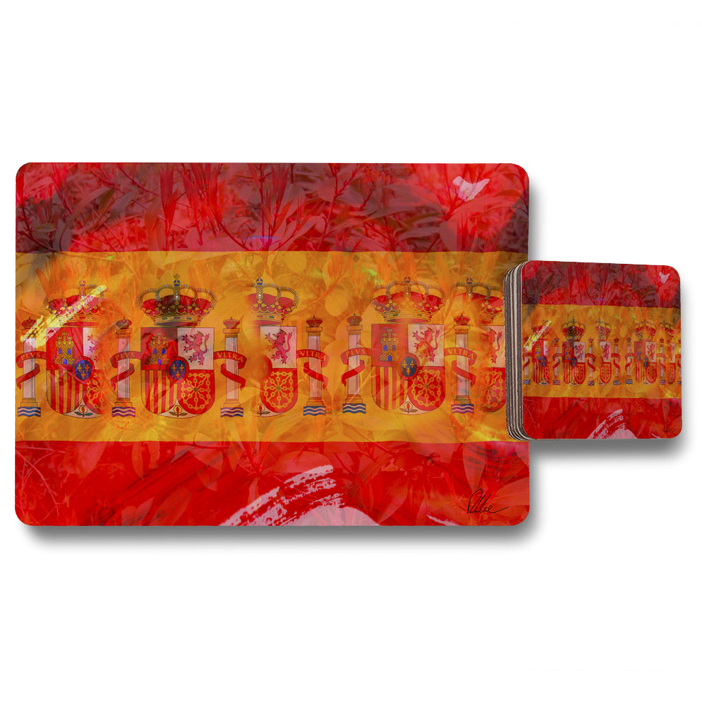 New Product Spain Flag (Placemat & Coaster Set)  - Andrew Lee Home and Living