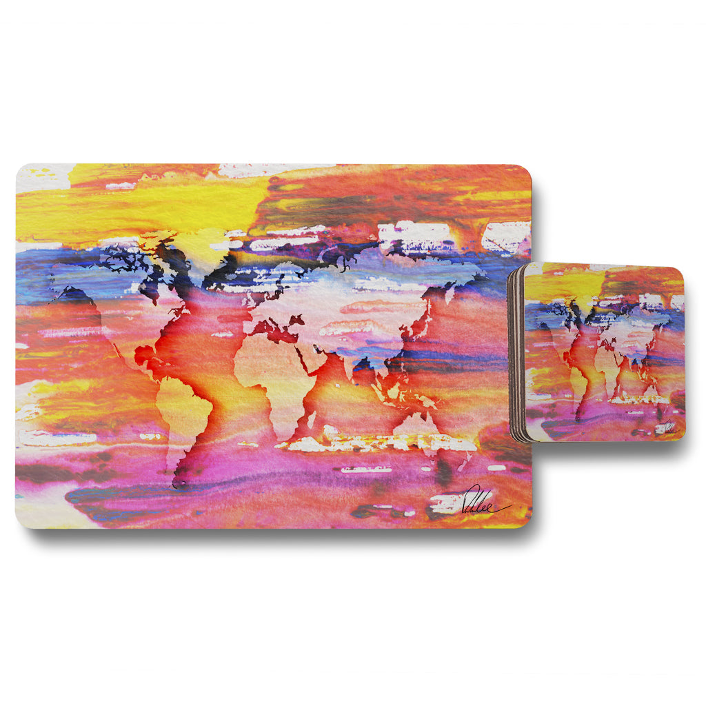 New Product Painty map (Placemat & Coaster Set)  - Andrew Lee Home and Living