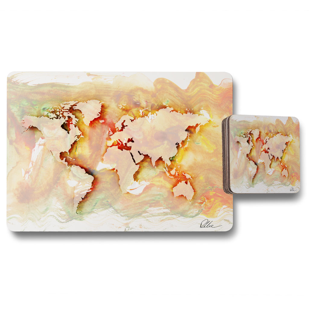 New Product Orange world (Placemat & Coaster Set)  - Andrew Lee Home and Living