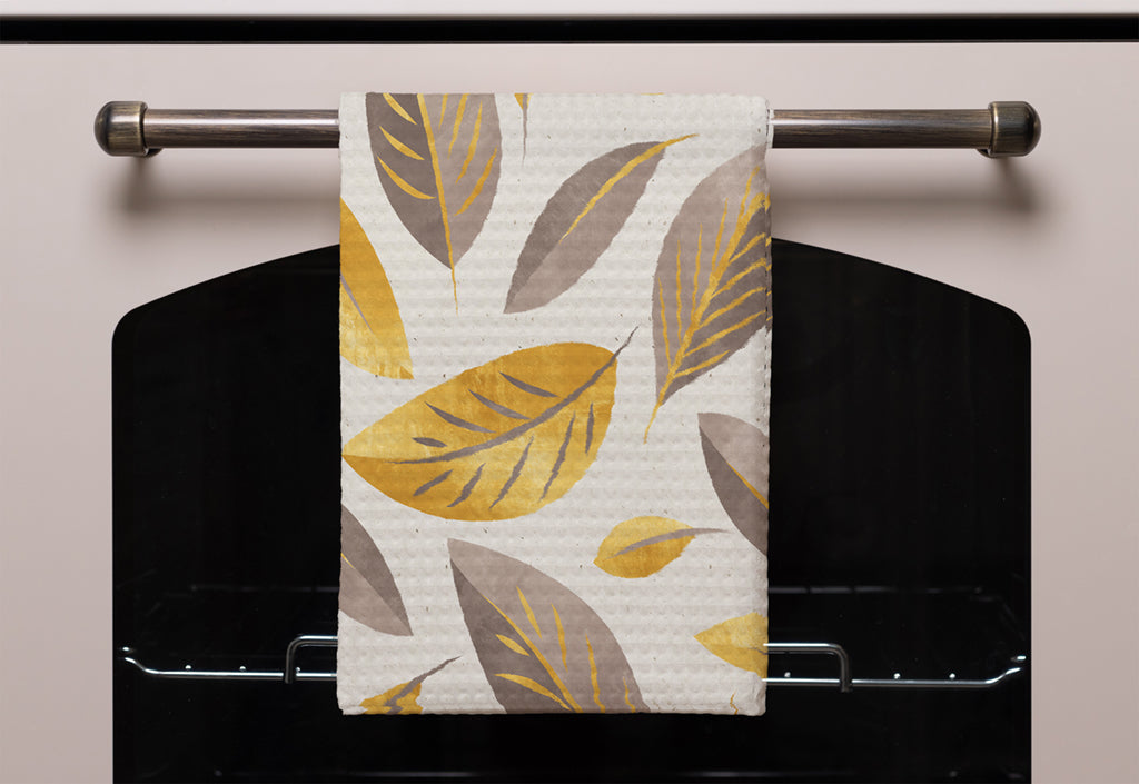 New Product Botanical gold and purple leaf (Kitchen Towel)  - Andrew Lee Home and Living