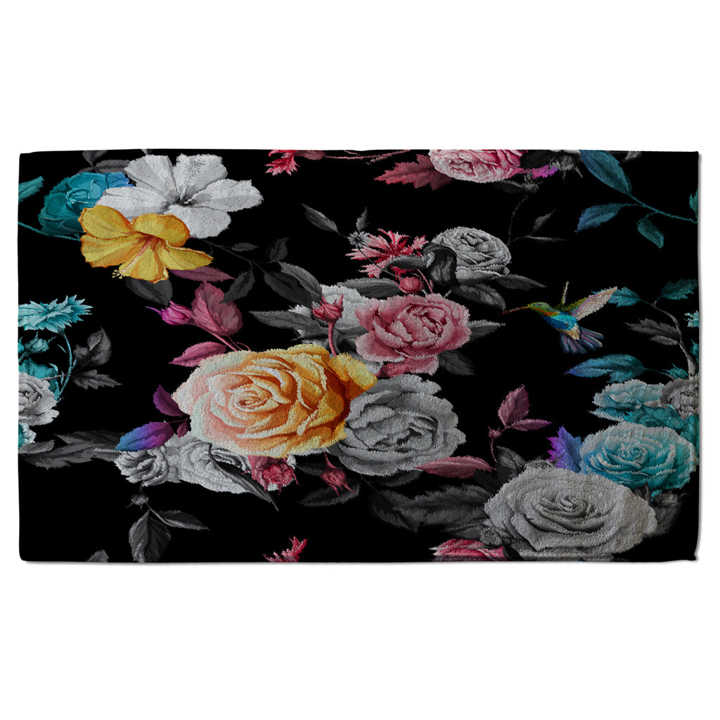 New Product Humming bird, roses, peony with leaves (Kitchen Towel)  - Andrew Lee Home and Living