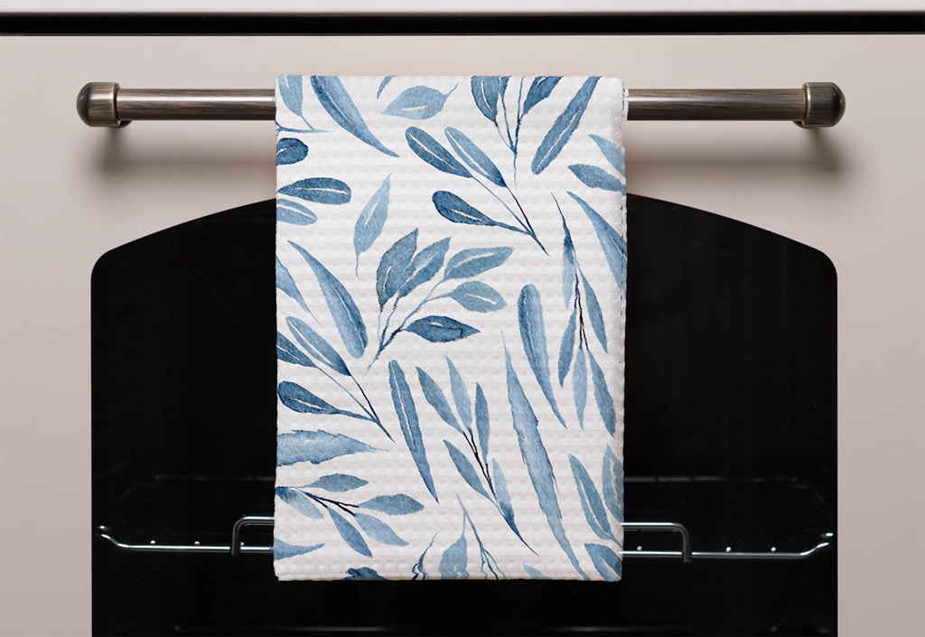 New Product Watercolour blue branches with leaves (Kitchen Towel)  - Andrew Lee Home and Living