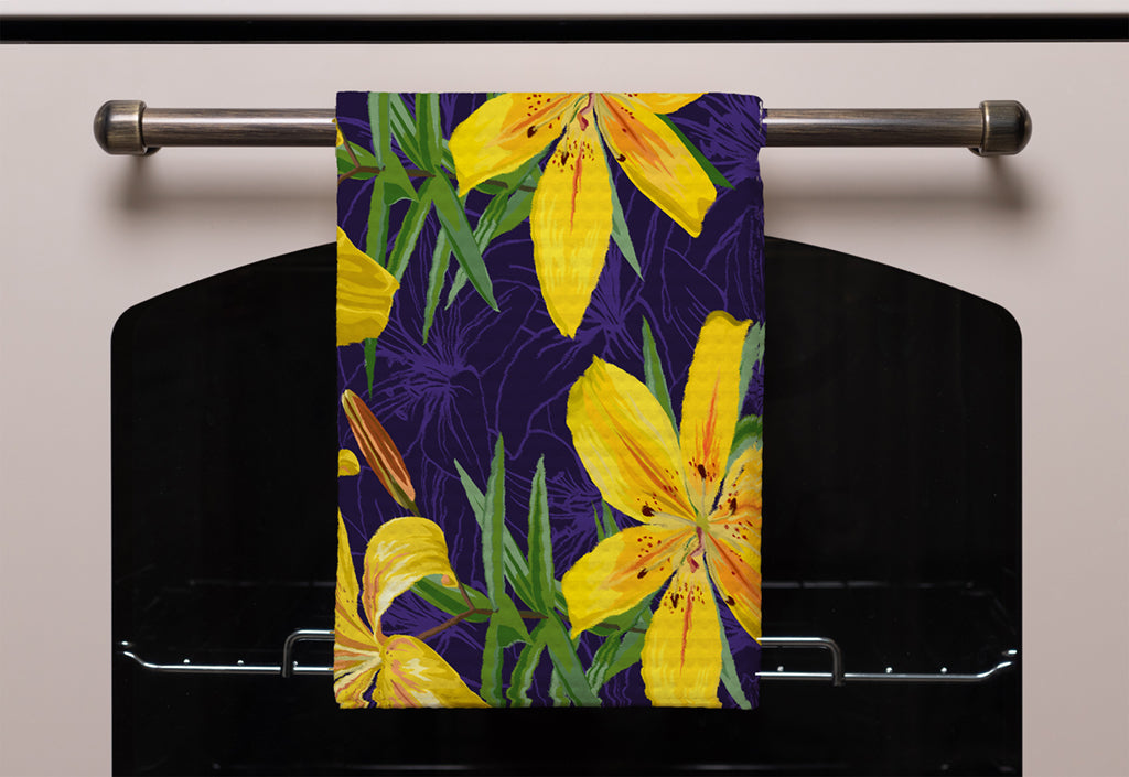 New Product Yellow lily flowers (Kitchen Towel)  - Andrew Lee Home and Living