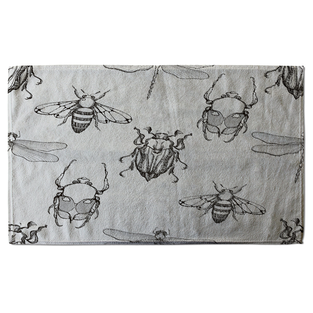 New Product Sketch of Scarab Beetle, May bug, Bee and Dragonfly (Kitchen Towel)  - Andrew Lee Home and Living