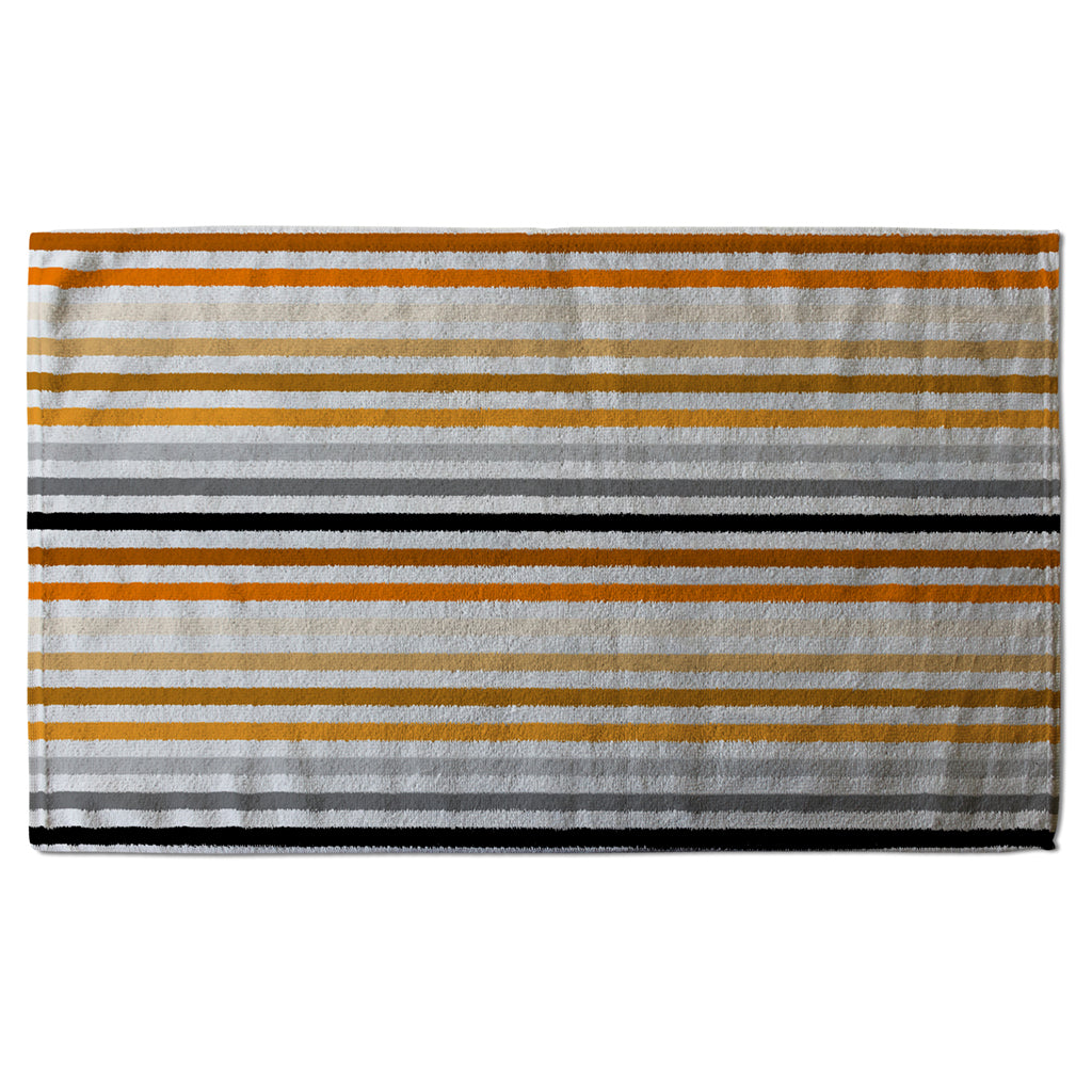 New Product Striped pattern, orange black gray beige and brown (Kitchen Towel)  - Andrew Lee Home and Living