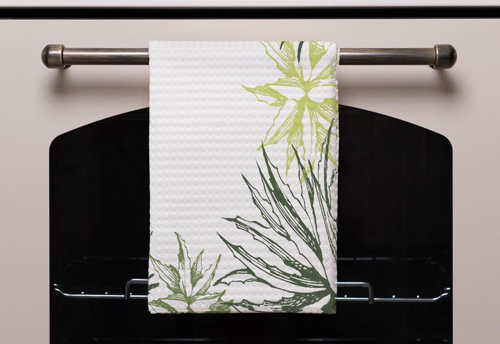 New Product Green Leaf Border (Kitchen Towel)  - Andrew Lee Home and Living