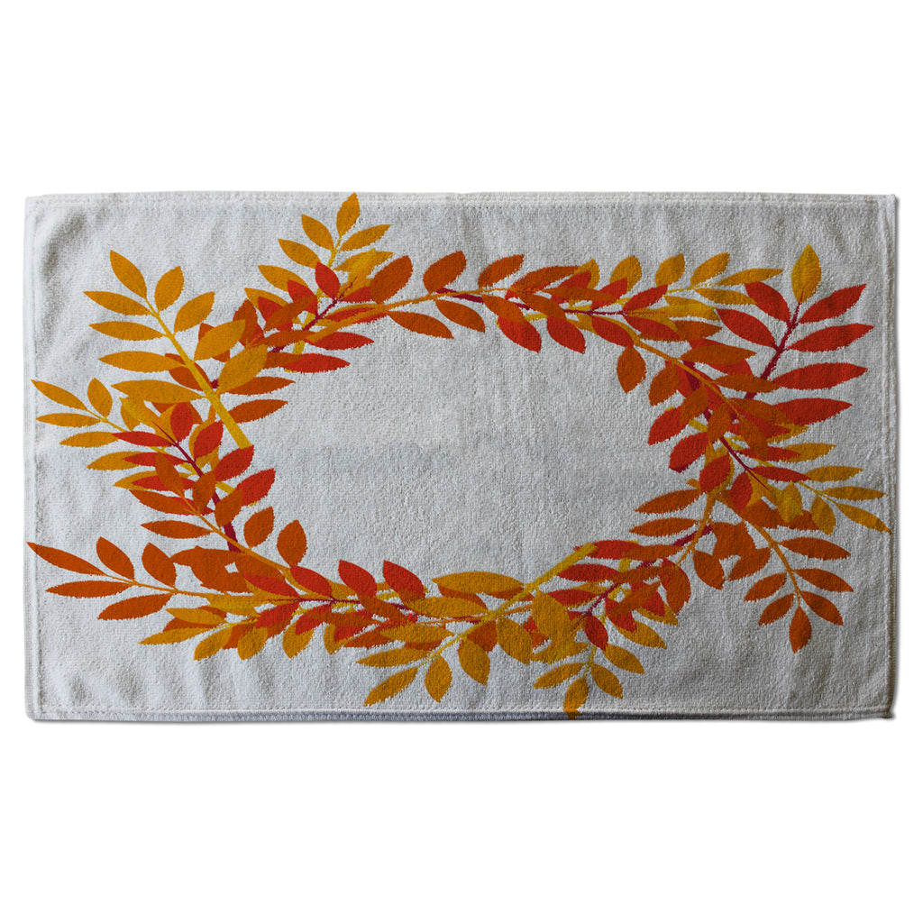 New Product Orange & Red Autumn Leaves (Kitchen Towel)  - Andrew Lee Home and Living