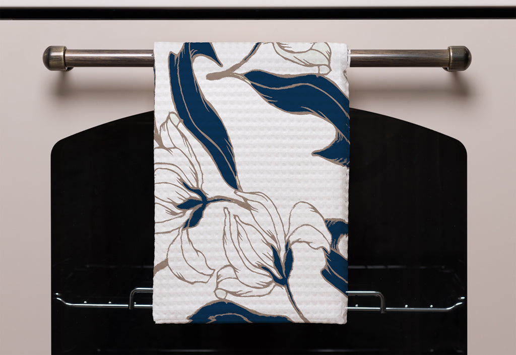 New Product White Flowers (Kitchen Towel)  - Andrew Lee Home and Living