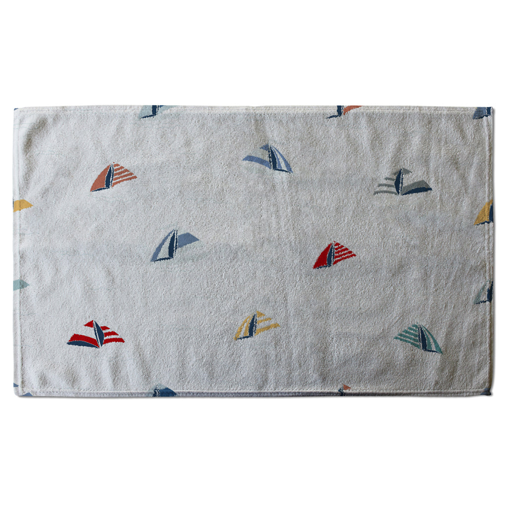 New Product Striped Sailboats (Kitchen Towel)  - Andrew Lee Home and Living